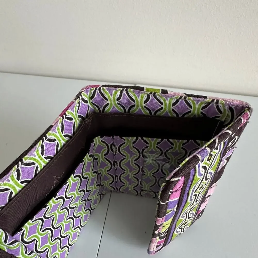 Vera Bradley Purple Punch Euro Wallet Tri-Fold Lightweight Cotton Card ID Holder - Picture 10 of 10